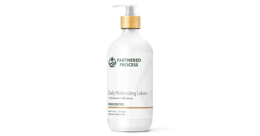 CBD ointment for chronic pain daily moisturizing lotion with full spectrum CBD extract in a pump bottle.